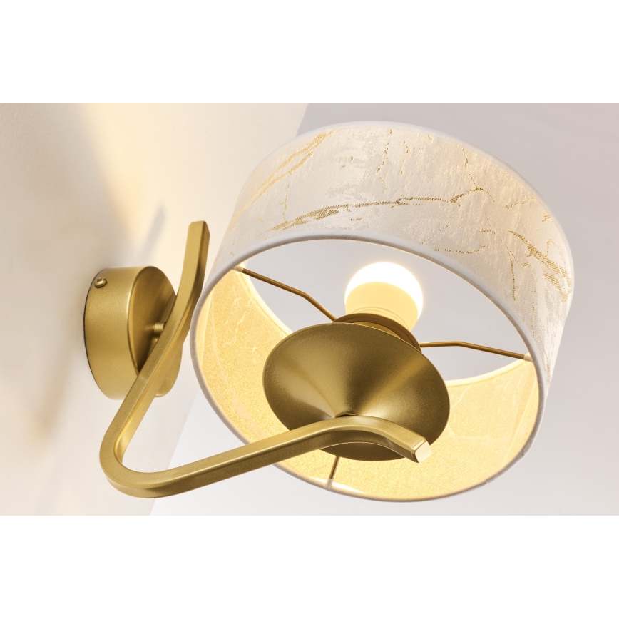 Jupiter 2111 - Vägglampa KASZMIR 1xE27/15W/230V vit/guld/marmordekor