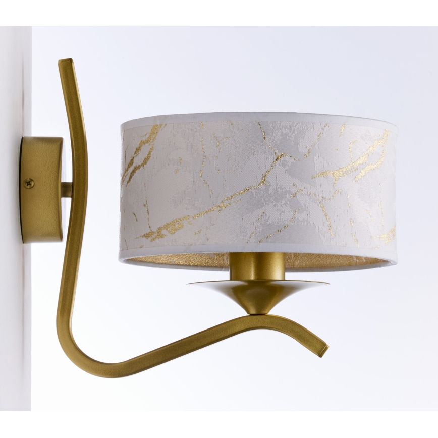 Jupiter 2111 - Vägglampa KASZMIR 1xE27/15W/230V vit/guld/marmordekor