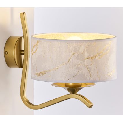 Jupiter 2111 - Vägglampa KASZMIR 1xE27/15W/230V vit/guld/marmordekor