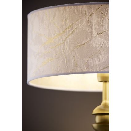 Jupiter 2112 - Bordslampa KASZMIR 1xE27/15W/230V vit/guld/marmordekor