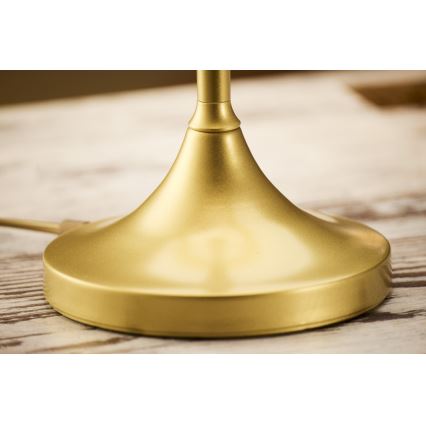 Jupiter 2112 - Bordslampa KASZMIR 1xE27/15W/230V vit/guld/marmordekor