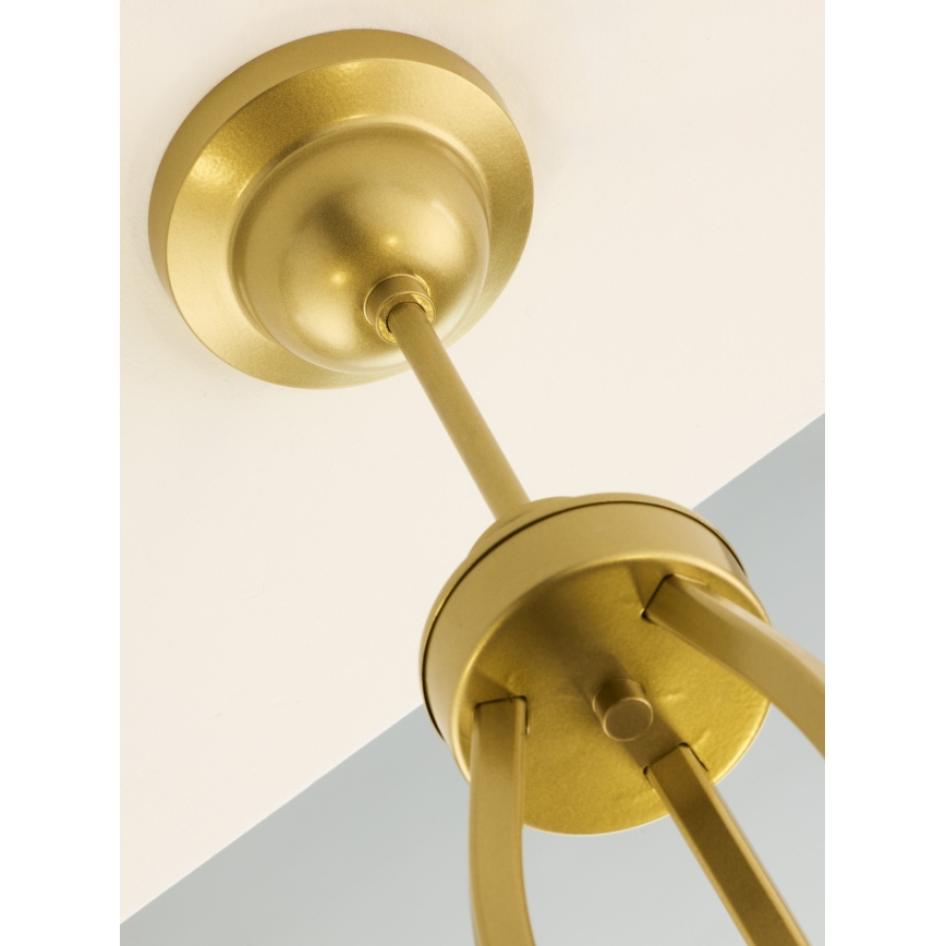 Jupiter 2113 - Taklampa med stång KASZMIR 3xE27/15W/230V blå/guld