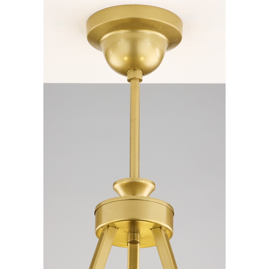 Jupiter 2113 - Taklampa med stång KASZMIR 3xE27/15W/230V blå/guld