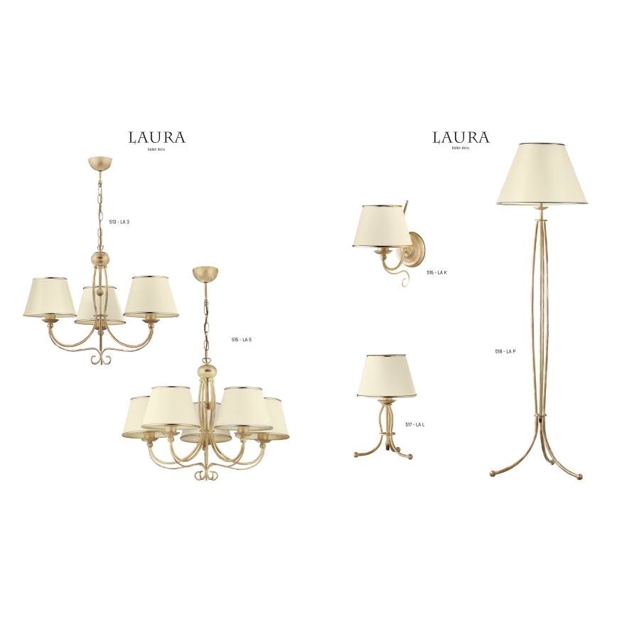 Jupiter 513 - LA-3-E - Hängande Ljuskrona med kedja LAURA 3xE27/60W/230V