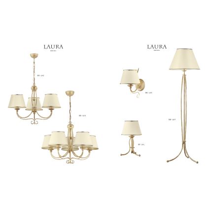 Jupiter 515 - LA-5-E - Hängande Ljuskrona med kedja LAURA 5xE27/60W/230V