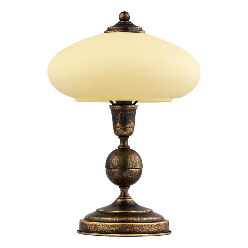 Jupiter - Bordslampa BOLERO 1xE14/40W/230V beige/brons/patina