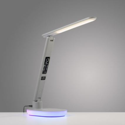 JUST LIGHT. 11018-16 - LED RGBW Dimbar Touch Bords- och Skrivbordslampa med Trådlös Laddning TINA LED/4W/230V Vit