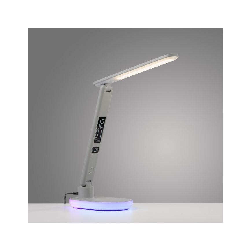 JUST LIGHT. 11018-16 - LED RGBW Dimbar Touch Bords- och Skrivbordslampa med Trådlös Laddning TINA LED/4W/230V Vit