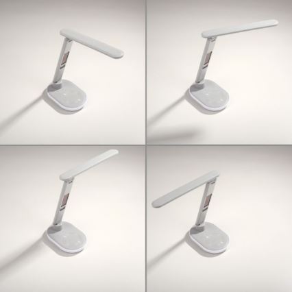 JUST LIGHT. 11018-16 - LED RGBW Dimbar Touch Bords- och Skrivbordslampa med Trådlös Laddning TINA LED/4W/230V Vit