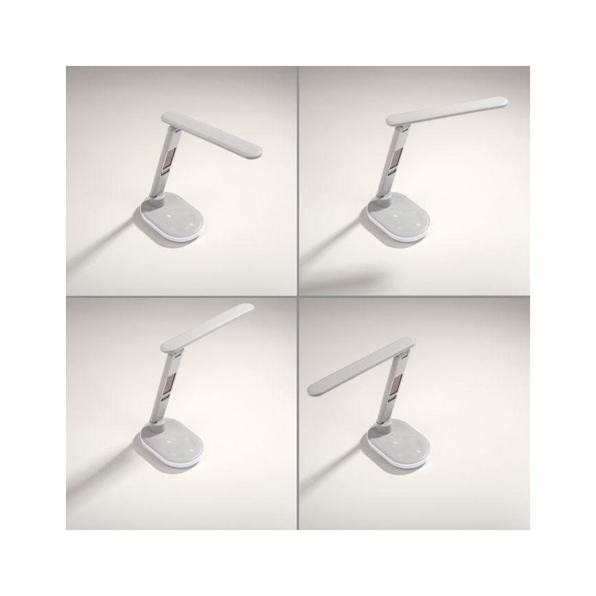 JUST LIGHT. 11018-16 - LED RGBW Dimbar Touch Bords- och Skrivbordslampa med Trådlös Laddning TINA LED/4W/230V Vit