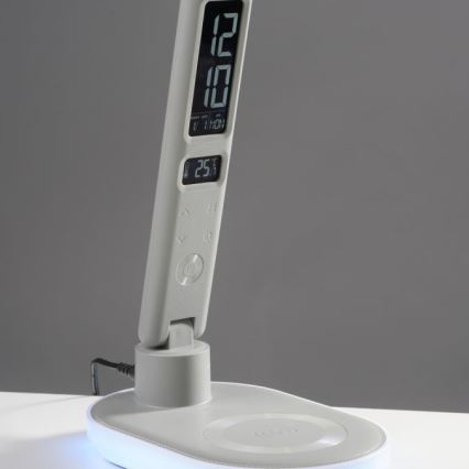 JUST LIGHT. 11018-16 - LED RGBW Dimbar Touch Bords- och Skrivbordslampa med Trådlös Laddning TINA LED/4W/230V Vit