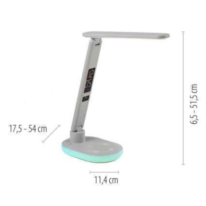 JUST LIGHT. 11018-16 - LED RGBW Dimbar Touch Bords- och Skrivbordslampa med Trådlös Laddning TINA LED/4W/230V Vit
