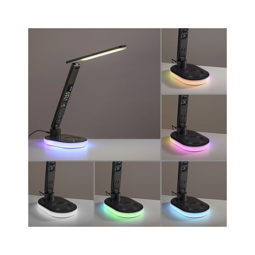 JUST LIGHT. 11018-18 - LED RGBW LED Dimbar touch bordslampa med trådlös laddning TINA LED/4W/230V
