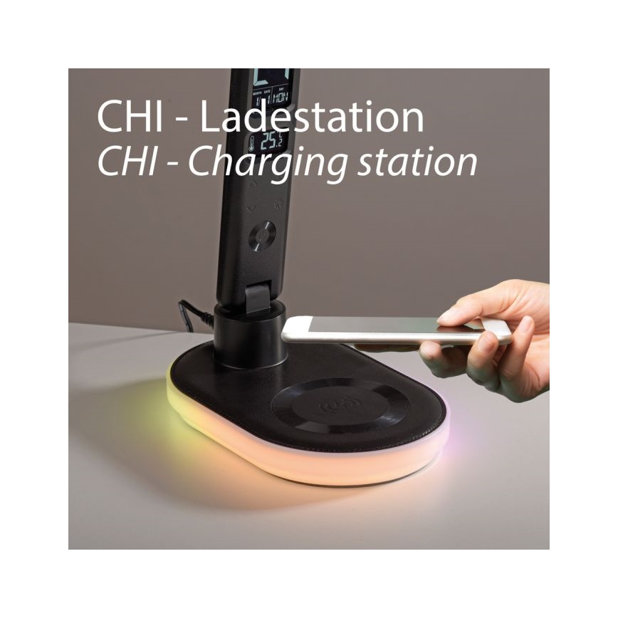 JUST LIGHT. 11018-18 - LED RGBW LED Dimbar touch bordslampa med trådlös laddning TINA LED/4W/230V