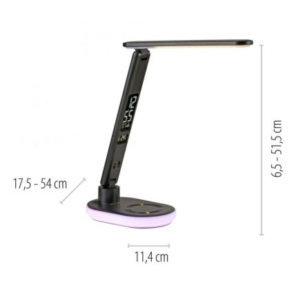 JUST LIGHT. 11018-18 - LED RGBW LED Dimbar touch bordslampa med trådlös laddning TINA LED/4W/230V