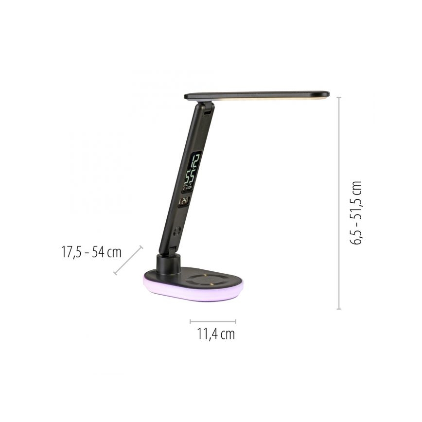 JUST LIGHT. 11018-18 - LED RGBW LED Dimbar touch bordslampa med trådlös laddning TINA LED/4W/230V