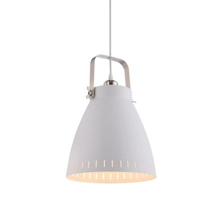 JUST LIGHT. 11060-16 - Ljuskrona med textilsladd EVA 1xE27/60W/230V diameter 26,5 cm vit