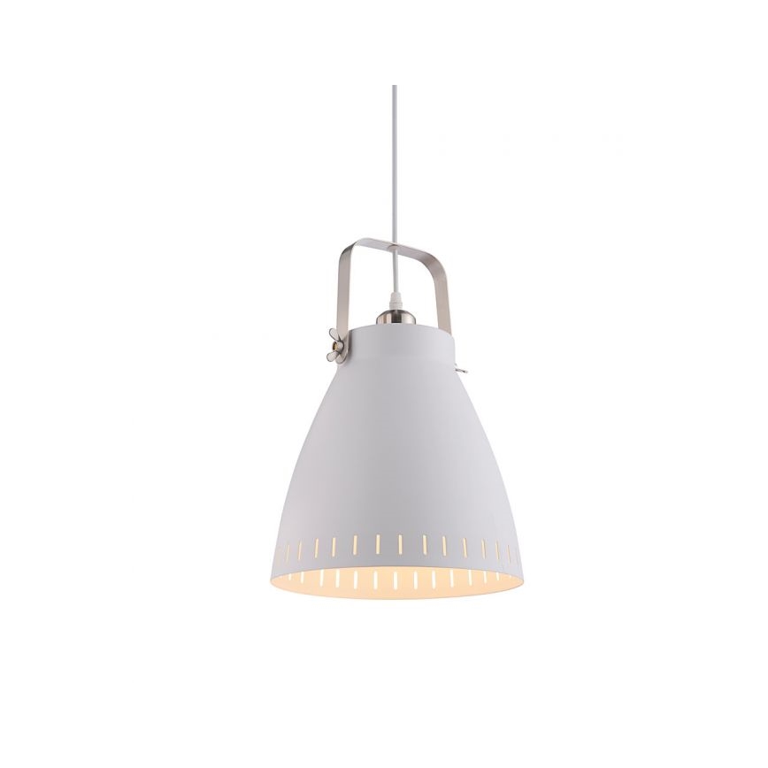 JUST LIGHT. 11060-16 - Ljuskrona med textilsladd EVA 1xE27/60W/230V diameter 26,5 cm vit