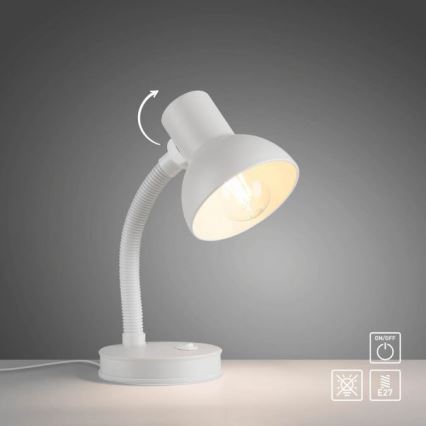 JUST LIGHT. 11080-16 - Flexibel bordslampa FLEXI 1xE27/25W/230V vit
