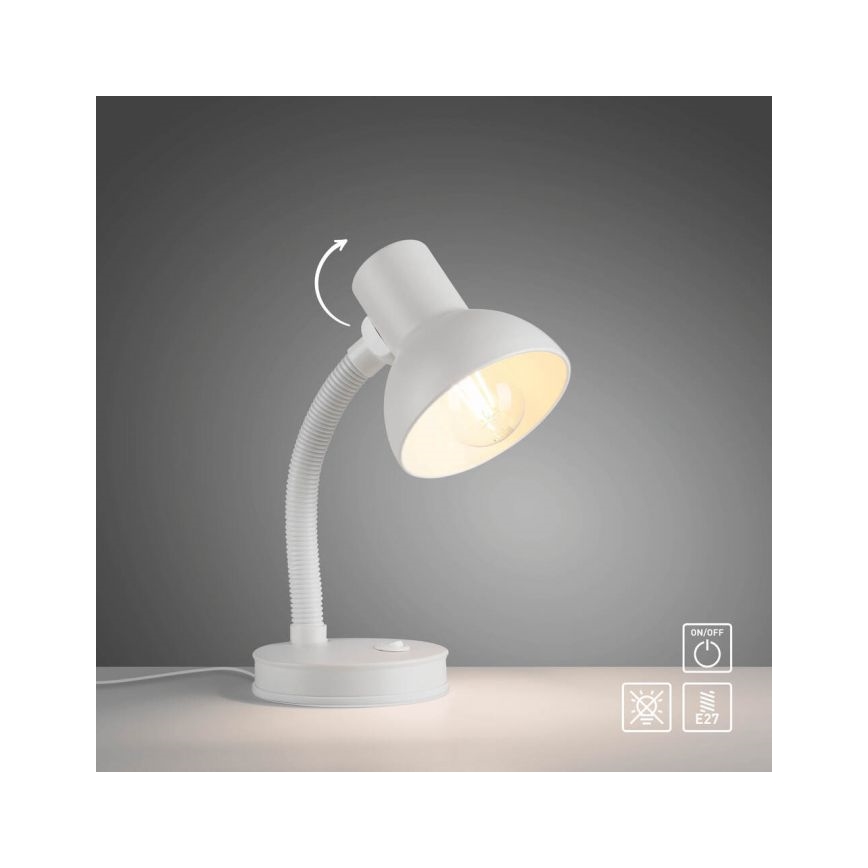 JUST LIGHT. 11080-16 - Flexibel bordslampa FLEXI 1xE27/25W/230V vit