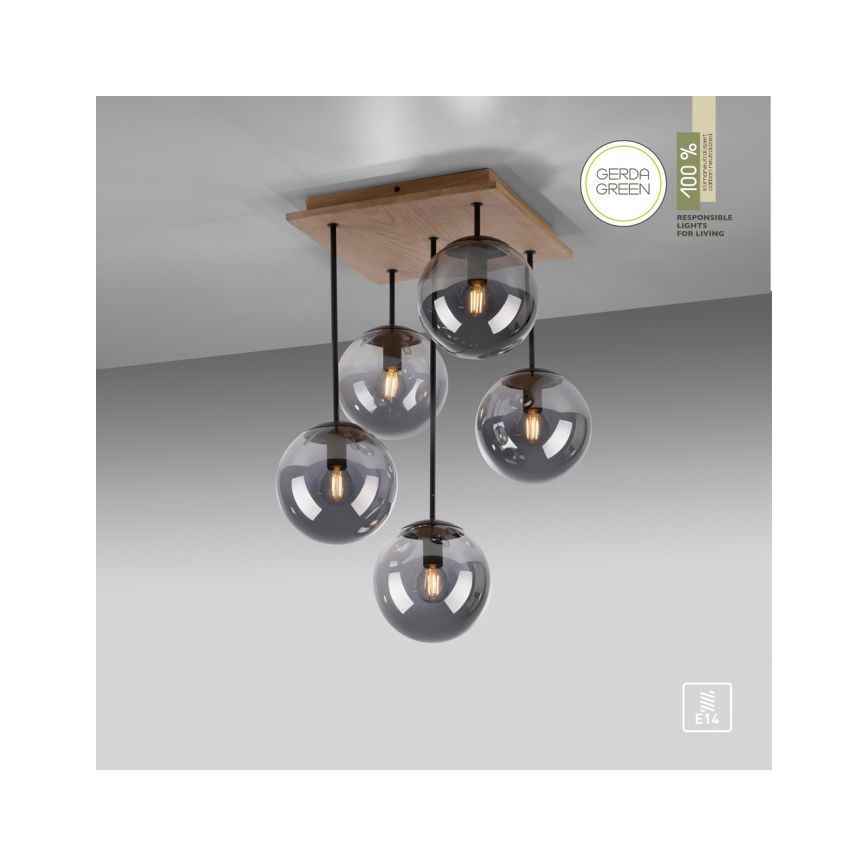 JUST LIGHT. 11395-79 - Pendelkrona WIDOW 5xE14/25W/230V ek