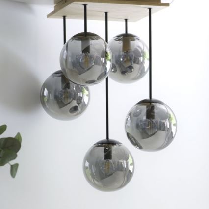 JUST LIGHT. 11395-79 - Pendelkrona WIDOW 5xE14/25W/230V ek