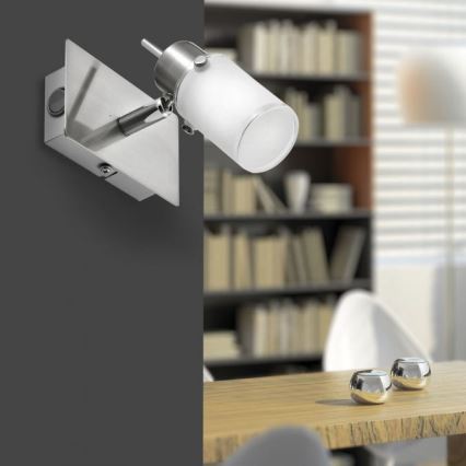 JUST LIGHT. 11931-55 - LED väggspotlight MAX 1xGU10/4W/230V matt krom
