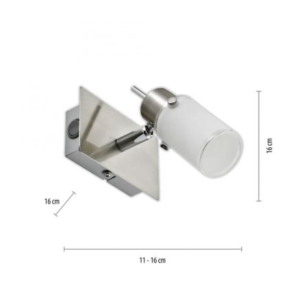 JUST LIGHT. 11931-55 - LED väggspotlight MAX 1xGU10/4W/230V matt krom