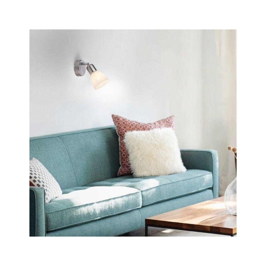 JUST LIGHT. 11951-55 - Väggspotlight KARO 1xE14/40W/230V matt krom