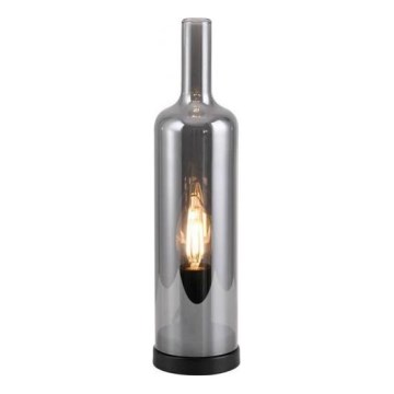 JUST LIGHT. 14006-25 - Bordslampa BOTTLE 1xE14/25W/230V svart/rökfärgad
