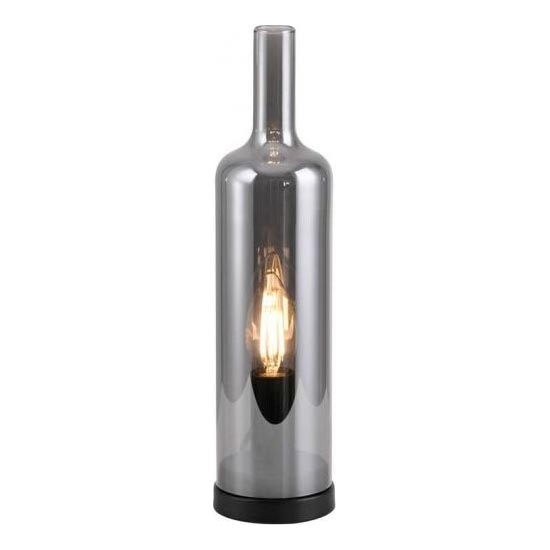 JUST LIGHT. 14006-25 - Bordslampa BOTTLE 1xE14/25W/230V svart/rökfärgad
