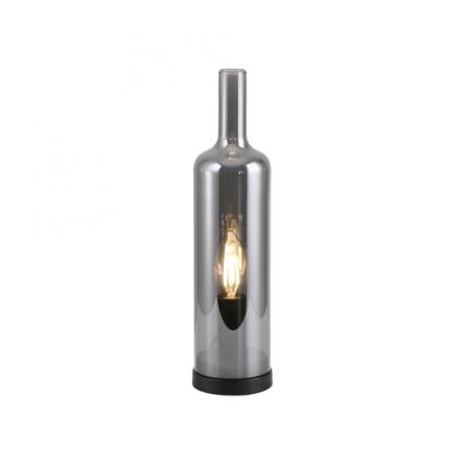 JUST LIGHT. 14006-25 - Bordslampa BOTTLE 1xE14/25W/230V svart/rökfärgad