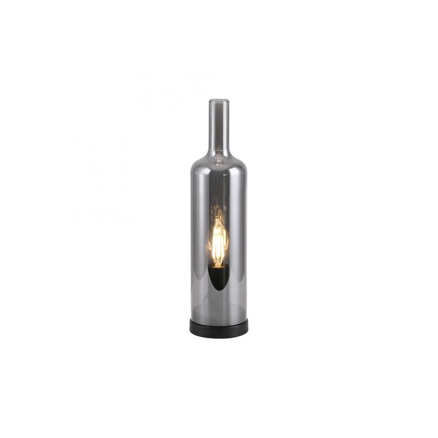 JUST LIGHT. 14006-25 - Bordslampa BOTTLE 1xE14/25W/230V svart/rökfärgad