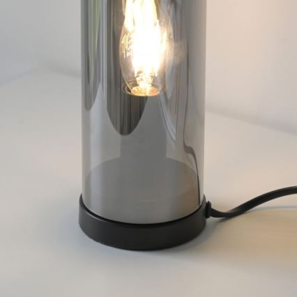 JUST LIGHT. 14006-25 - Bordslampa BOTTLE 1xE14/25W/230V svart/rökfärgad