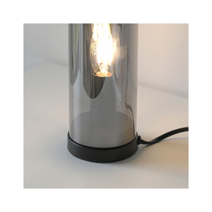 JUST LIGHT. 14006-25 - Bordslampa BOTTLE 1xE14/25W/230V svart/rökfärgad