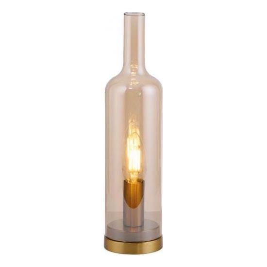JUST LIGHT. 14006-27 - Bordslampa BOTTLE 1xE14/25W/230V beige/rökfärgad