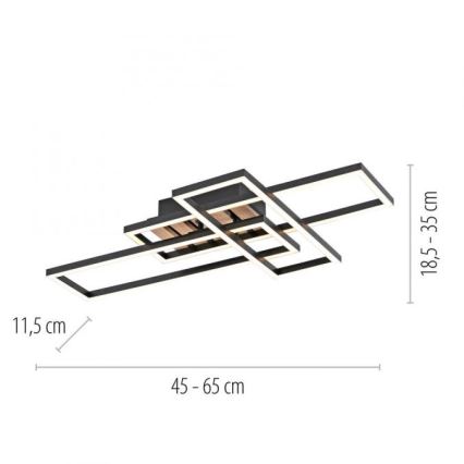 JUST LIGHT. 14051-79 - LED-takarmatur AKUSTIKA LED/20,5W/230V ek/svart