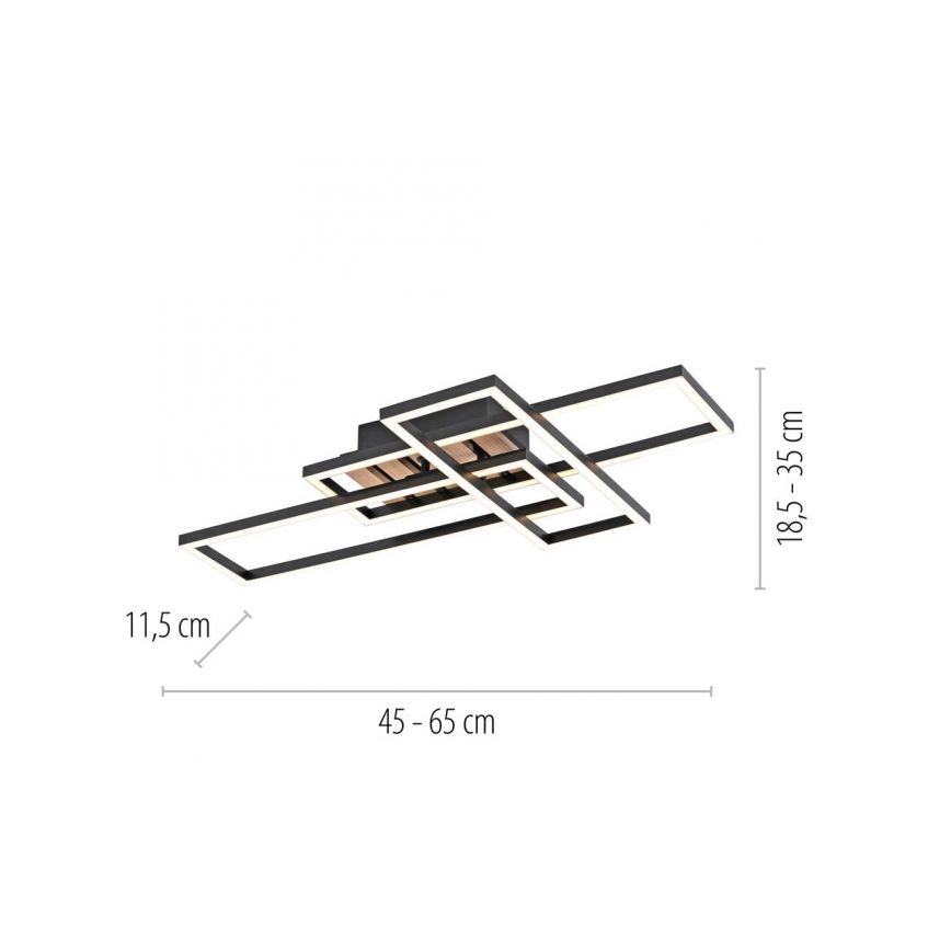 JUST LIGHT. 14051-79 - LED-takarmatur AKUSTIKA LED/20,5W/230V ek/svart