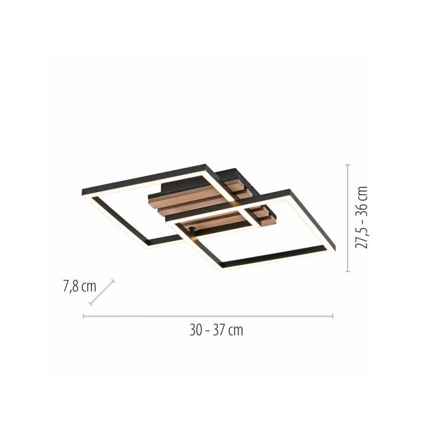 JUST LIGHT. 14053-79 - LED taklampa AKUSTIKA LED/15W/230V ek/svart