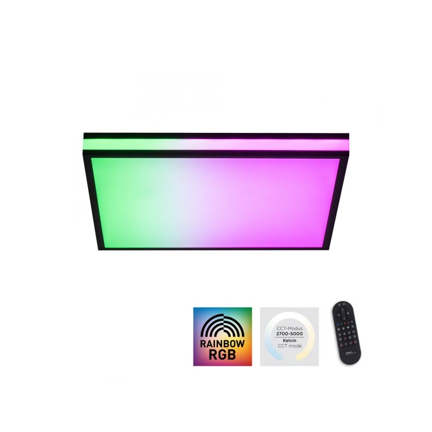 JUST LIGHT. 14110-18 - LED RGBW Dimbar taklampa MARIO BLACK LED/19,5W/230V 2700-5000K + fjärrkontroll