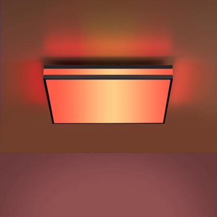 JUST LIGHT. 14110-18 - LED RGBW Dimbar taklampa MARIO BLACK LED/19,5W/230V 2700-5000K + fjärrkontroll