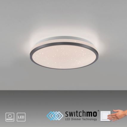 JUST LIGHT. 14293-18 - LED Dimbar taklampa KYLE LED/10W/230V diameter 28 cm svart