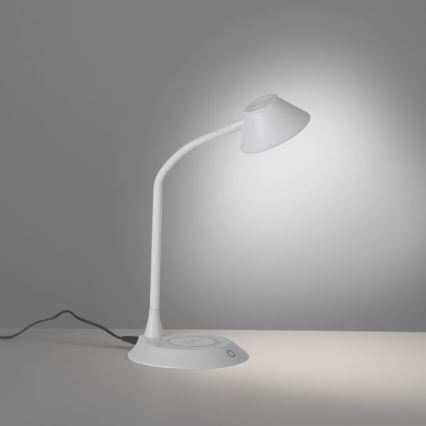 JUST LIGHT. 14414-16 - Dimbar flexibel beröringsskärm skrivbordslampa med trådlös laddning PUCKI LED/4,5W/230V vit