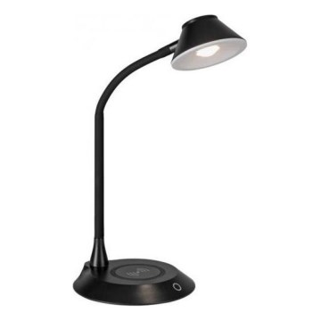 JUST LIGHT. 14414-18 - Dimbar flexibel touch-bordslampa med trådlös laddning PUCKI LED/4,5W/230V svart