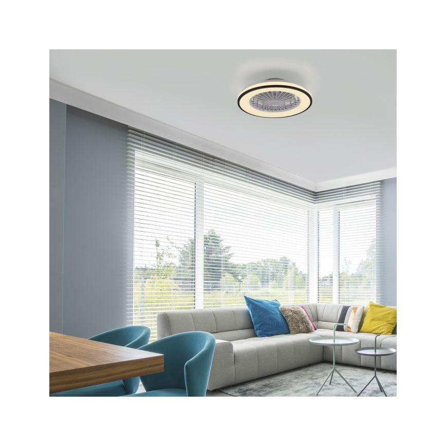 JUST LIGHT. 14447-18 - LED RGBW Dimbart takfläkt med ljus LENO LED/44W/230V 3000-6500K Ø 48,6 cm vit + fjärrkontroll