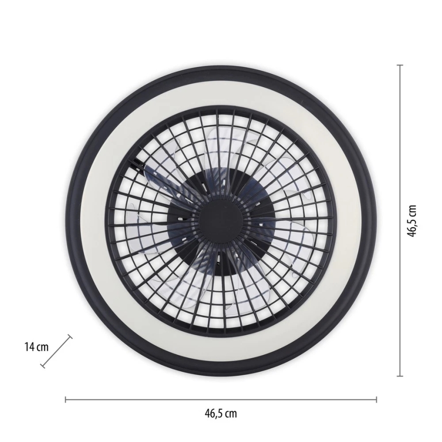 JUST LIGHT. 14649-18 - LED RGBW Dimbart takfläkt med ljus BRANDON LED/36W/230V 2700-5000K Ø 46,5 cm svart + fjärrkontroll