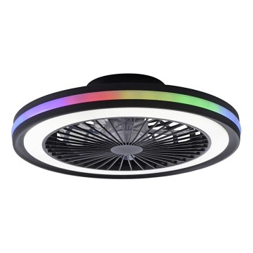 JUST LIGHT. 14649-18 - LED RGBW Dimbart takfläkt med ljus BRANDON LED/36W/230V 2700-5000K Ø 46,5 cm svart + fjärrkontroll