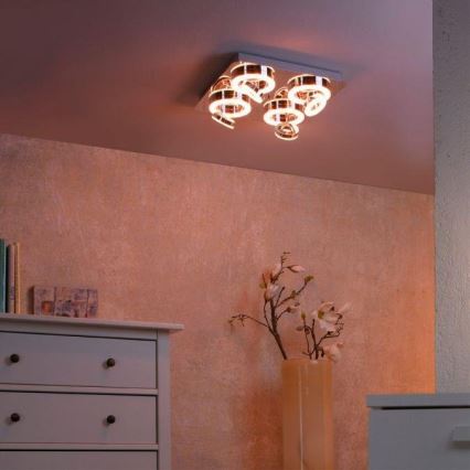 JUST LIGHT. 14662-17 - LED RGBW Dimbar spotlight TIM LOLASMART 4xLED/5,9/230V 2700-5000K + fjärrkontroll