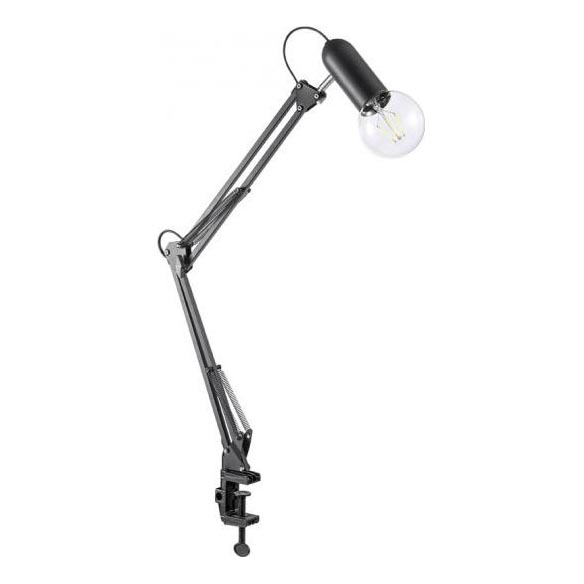 JUST LIGHT. 14773-18 - Bordslampa med klämma TURN ME 1xE27/60W/230V svart