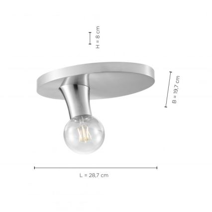 JUST LIGHT. 14777-55 - Taklampa TURN ME 1xE27/60W/230V matt krom